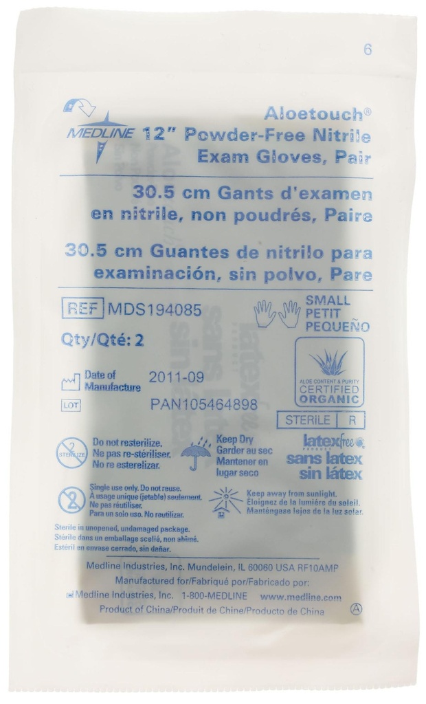 AloeTouch® Green Sterile Nitrile Exam Gloves