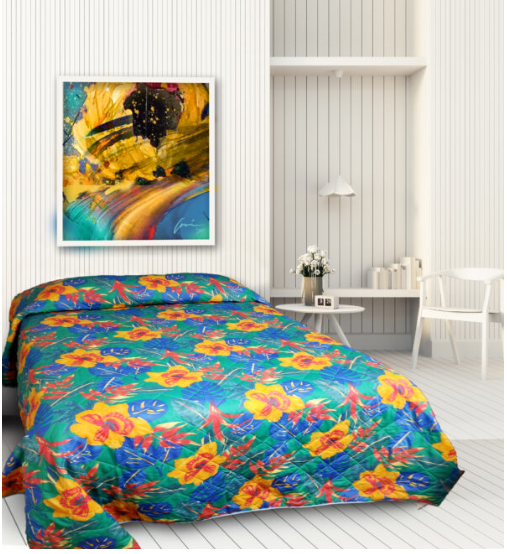 Bed Spread Quilted Sunrise Pattern Twin