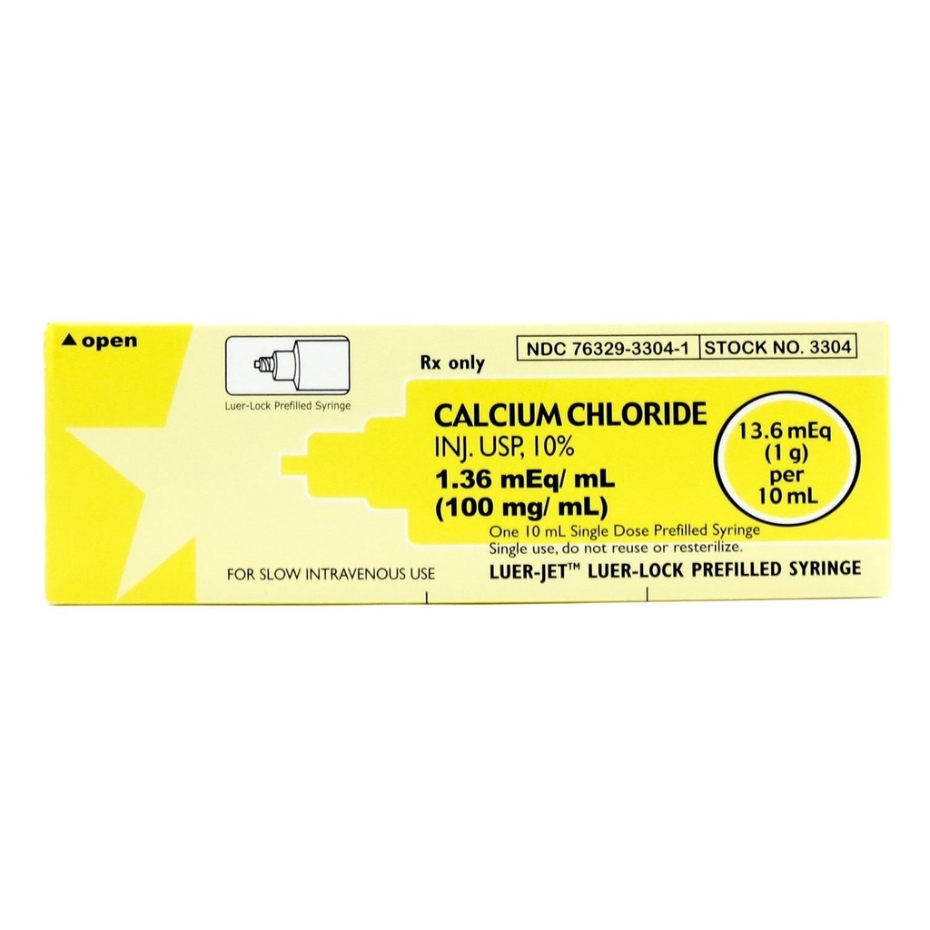 Calcium Chloride 10% | 100mg | 10mL Pre-Filled Syringe SDV