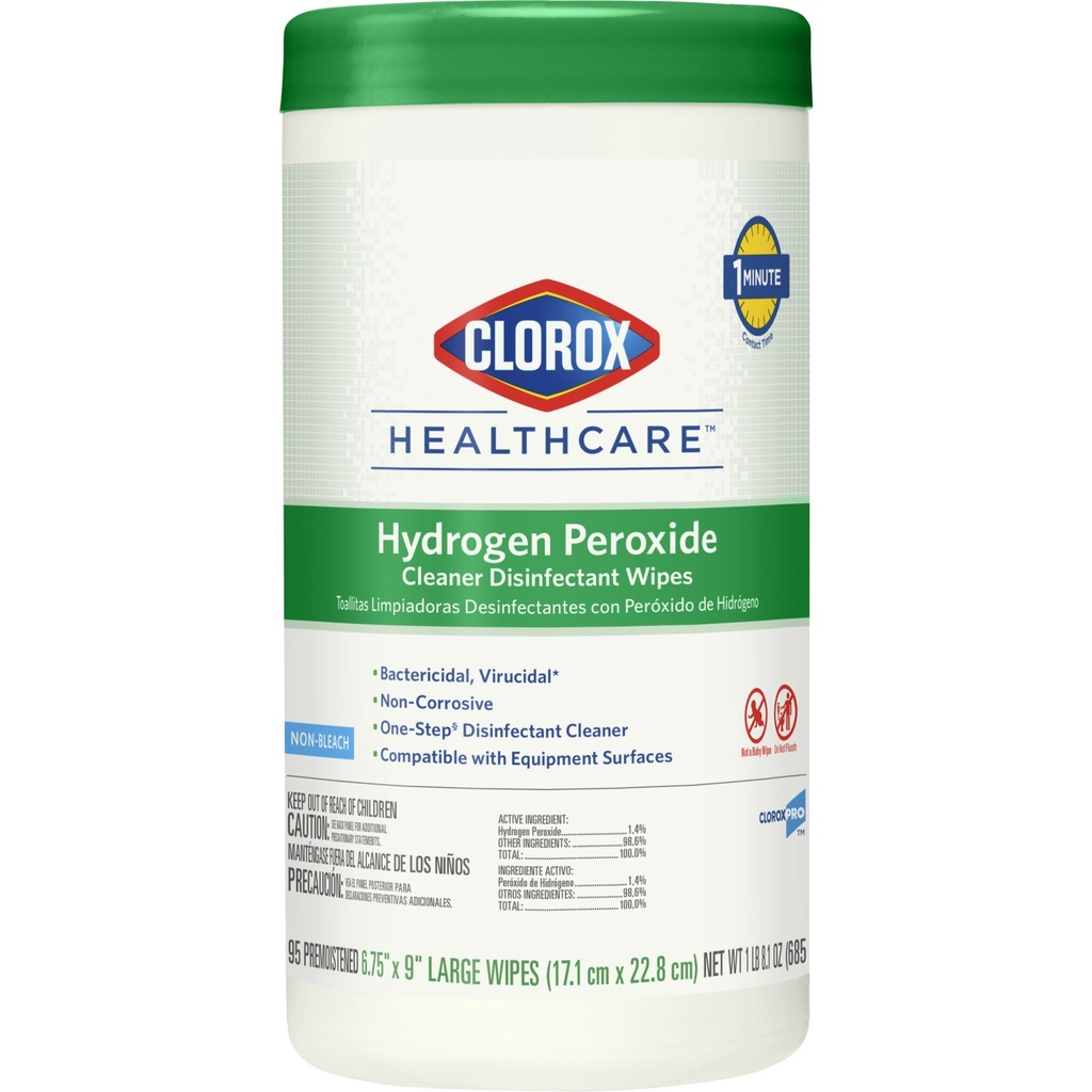 Clorox Healthcare® Unscented Hydrogen Peroxide Disinfectant Wipes | Tub-95