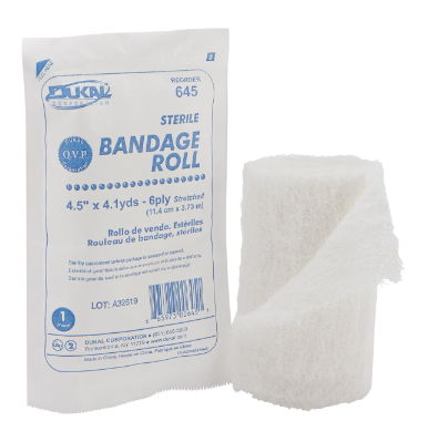 Dukal™ Sterile Fluff 6-Ply Bandage Roll | 4-1/2" x 4.1 yd