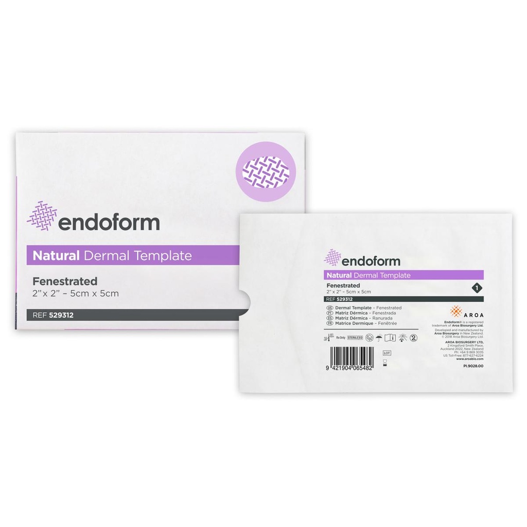 Fenestrated Endoform Dermal Template | 2" x 2"