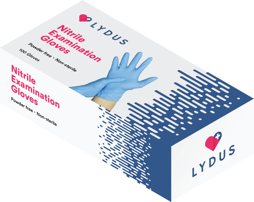 Lydus Blue 4mil Textured Fingertip Nitrile Exam Gloves
