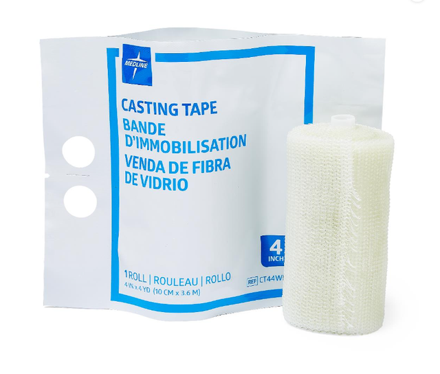 Medline Lightweight White Fiberglass Casting Tape | 4" x 4 yd