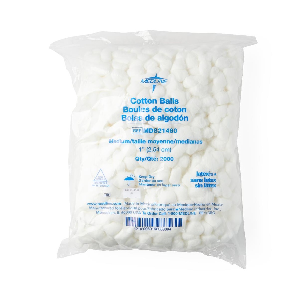 Medline N/S Cotton Balls | 1" | Size M
