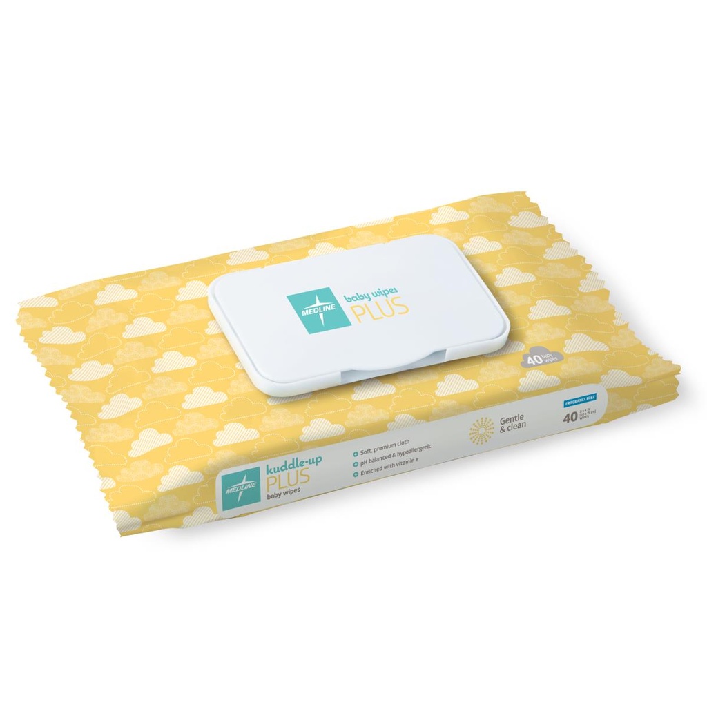 Medline Unscented Baby Wipes Soft 40-Pack