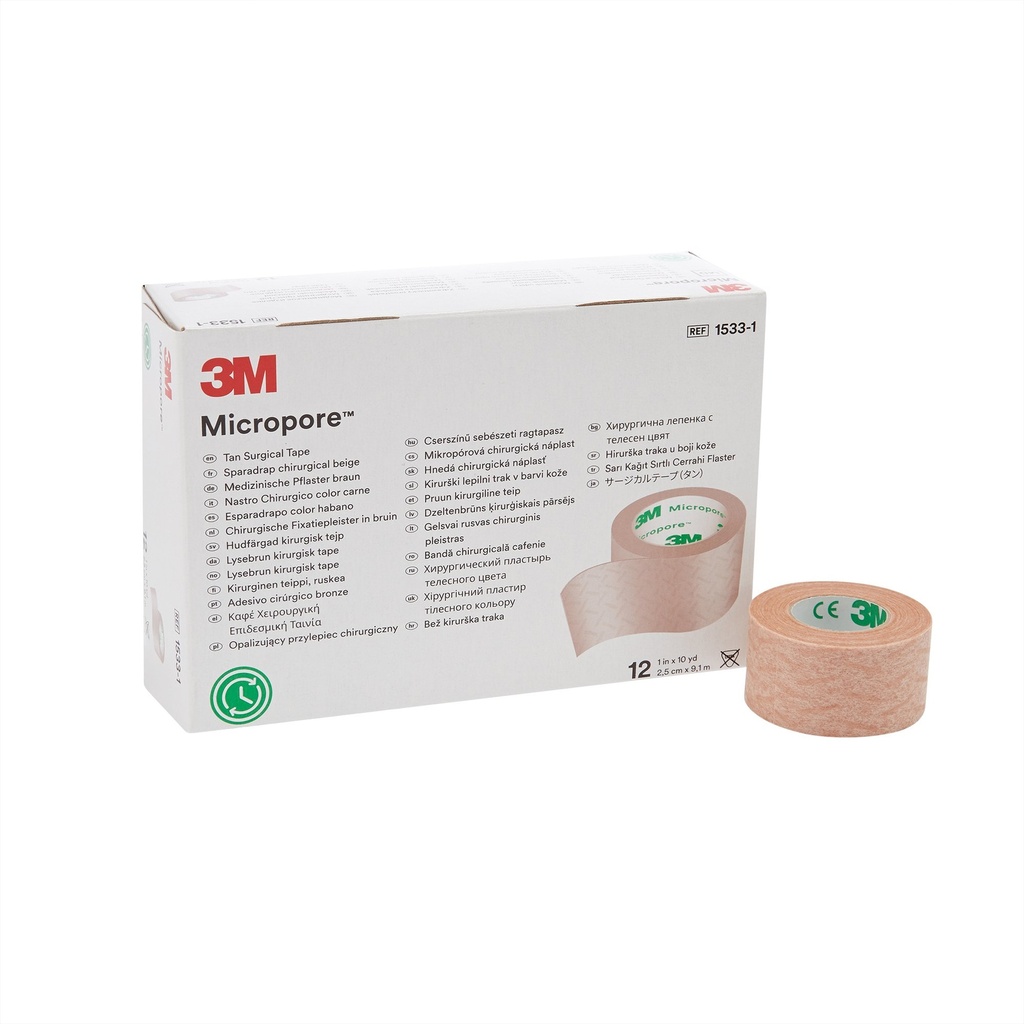 Micropore™ Hypoallergenic Tan Paper Medical Tape | 1" x 10 yd