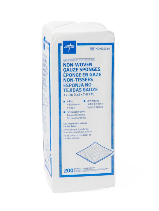 N/S Non-woven Rayon  Gauze Sponges 4-Ply | 3" x 3"
