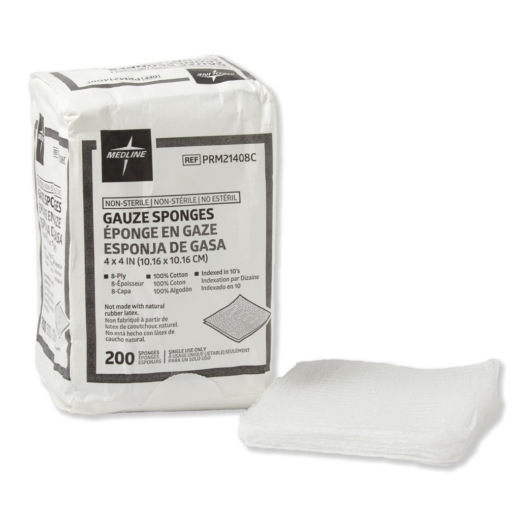 N/S Woven Cotton Gauze Sponge 8-Ply | 4" x 4"