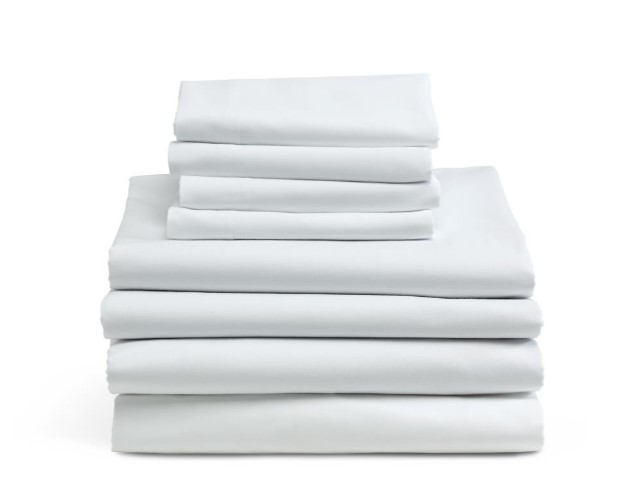 Percale Woven White Flat Sheet | 66" x 104"