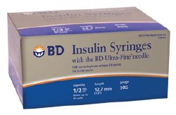 Ultra-Fine™ Insulin Syringe W/ Needle 30g x 1/2" | 1/2mL