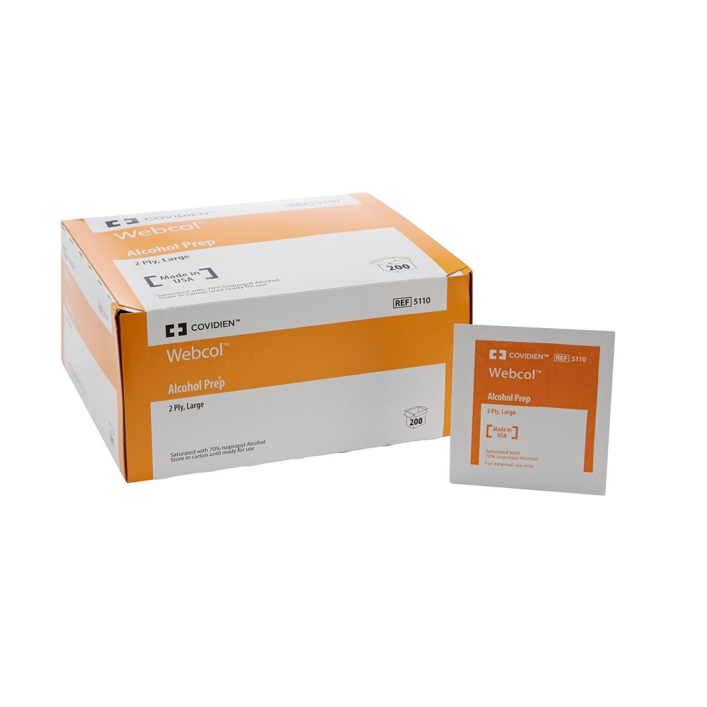 Webcol™ Nonwoven Large Alcohol Prep Pads | 2-Ply