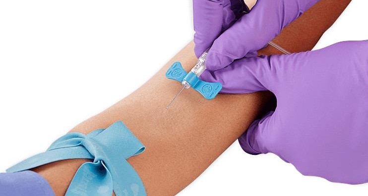 BD® VACUTAINER™ Blood Collection Set | Safety Push Button Retracting Needle | 23G x 3/4" Needle