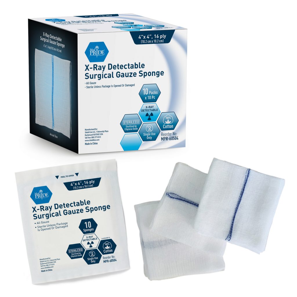 Med Pride™ Sterile X-Ray Detectable Surgical Gauze Sponge 16-Ply | 4 x 4