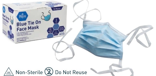 Shieldline® Tie on Face Mask |  Blue 
