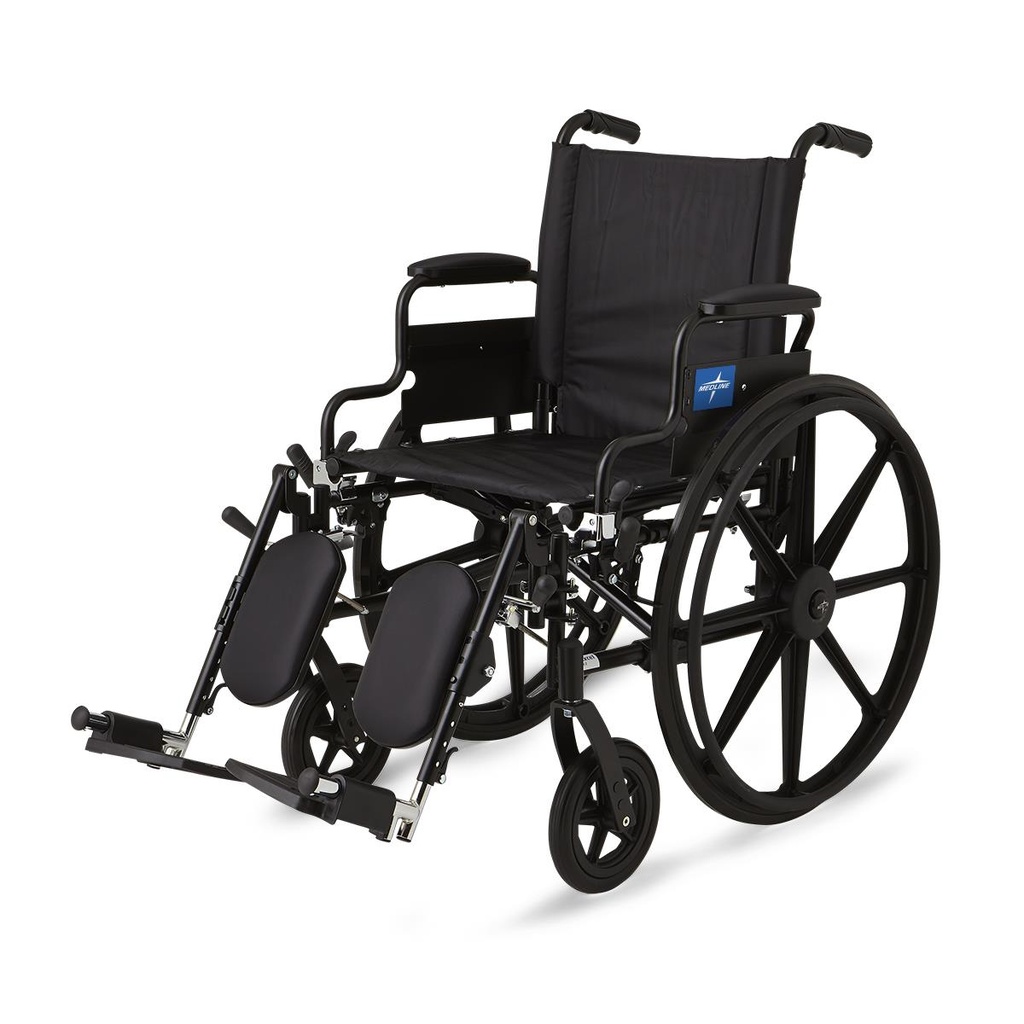 K4 Lightweight Wheelchair W/ Swing-Back Arms & Swing-Away Elevating Leg Rests | 300 lb Capacity | 18" Width