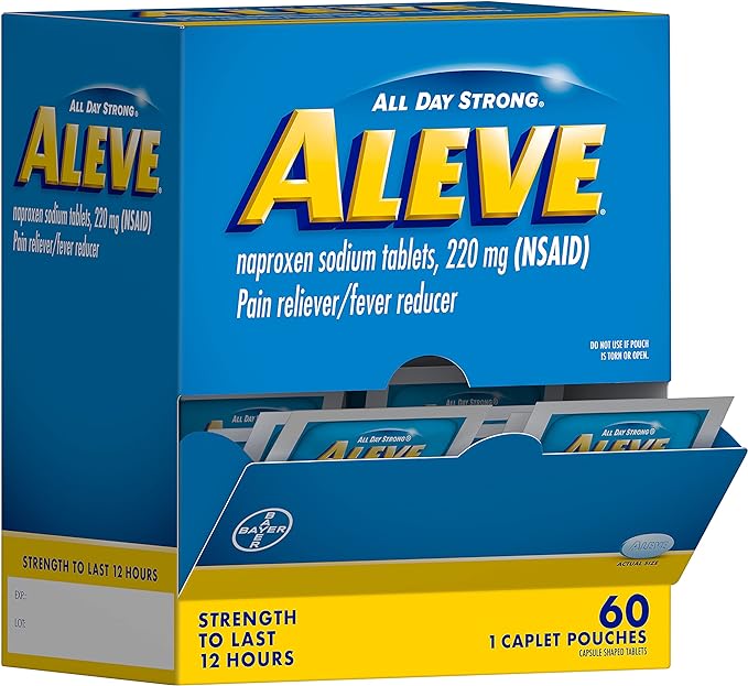 Aleve® Naproxen Sodium Tablets 220mg Packed in 1's - 60 pack