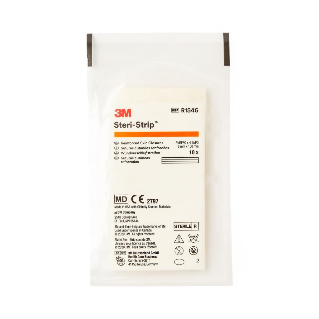 Steri-Strip™ Non-woven Reinforced White Skin Closure Strip | 1/4" x 4"