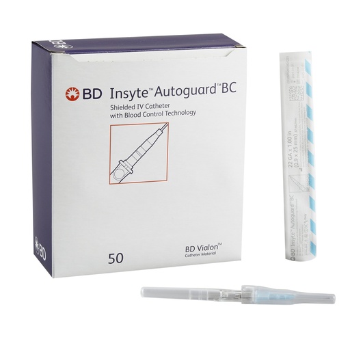[BEC-382523] Insyte™ Autoguard™ BC Push Button Safety IV Catheter | 22g x 1” 