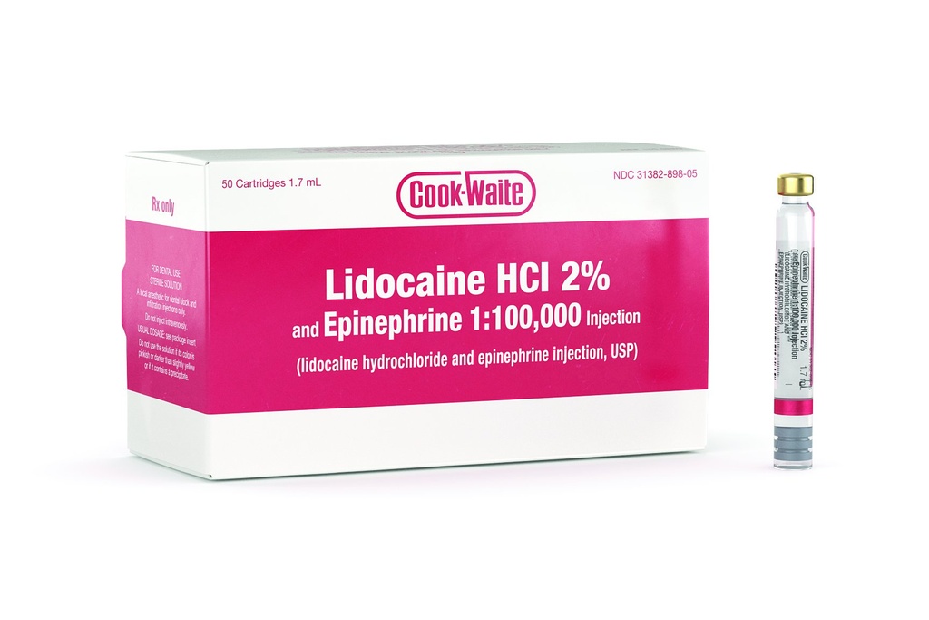 Lidocaine + Epinephrine 2% | 1:100,000 | 1.7mL  Cartridge SDV