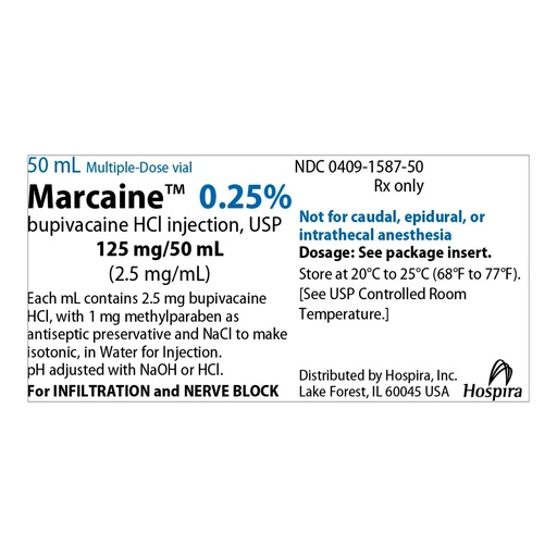 [PFZ-00409158750] Marcaine™ (Bupivacaine) 0.25% | 50mL Injectable MDV