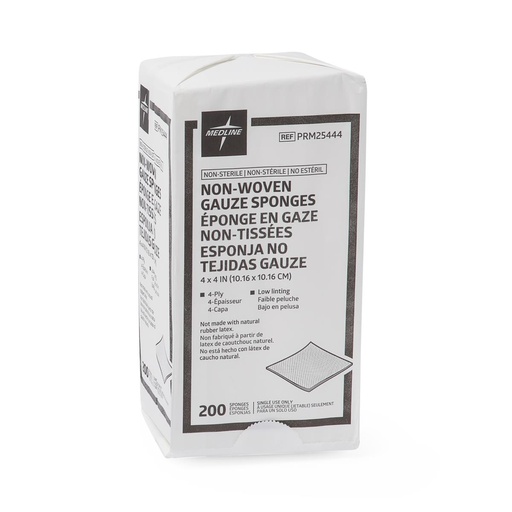 [MED-PRM25444] N/S Non-woven Gauze Sponges 4-Ply | 4" x 4"