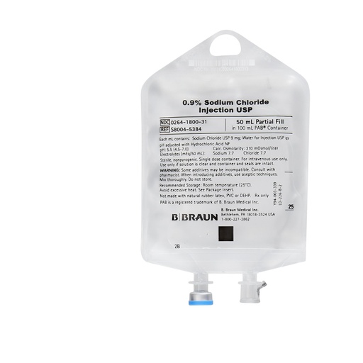 [BBR-S8004-5384] B. Braun® Sodium Chloride 0.9% IV Solution | 50/100mL Flexible Bag