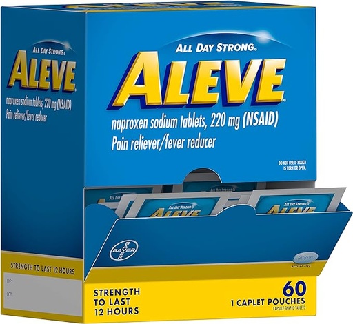 [613-025866593763] Aleve® Naproxen Sodium Tablets 220mg Packed in 1's - 60 pack