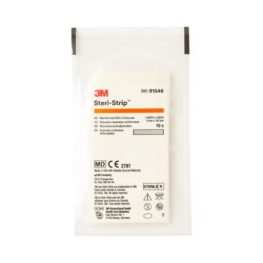 [MMM-R1546] Steri-Strip™ Non-woven Reinforced White Skin Closure Strip | 1/4" x 4"